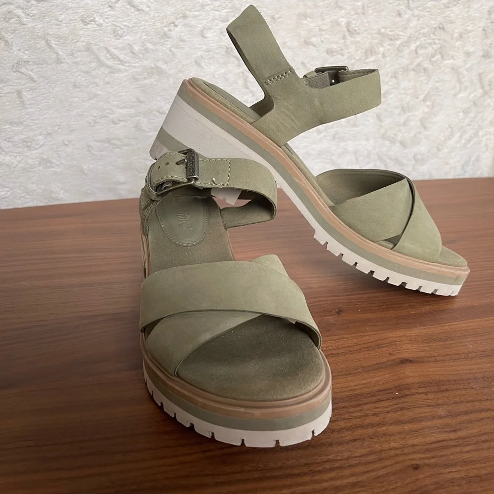 Timberland Women's Olive Green Sandals - Picture 2 of 8